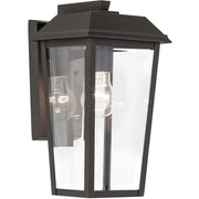 Kichler Mathus 13in 1-Light Outdoor Wall Light | Traditional Olde Bronze Aluminum and Clear Beveled Glass | Covered Porch & Entryway | Model 59118OZ