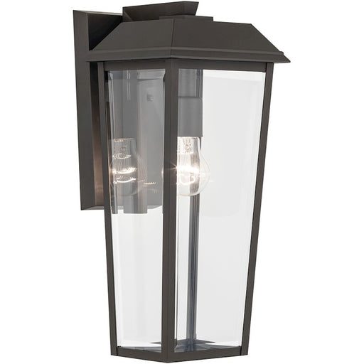 Kichler Mathus 1 Light 18" Outdoor Wall Light, Black/Beveled - 59119BKT