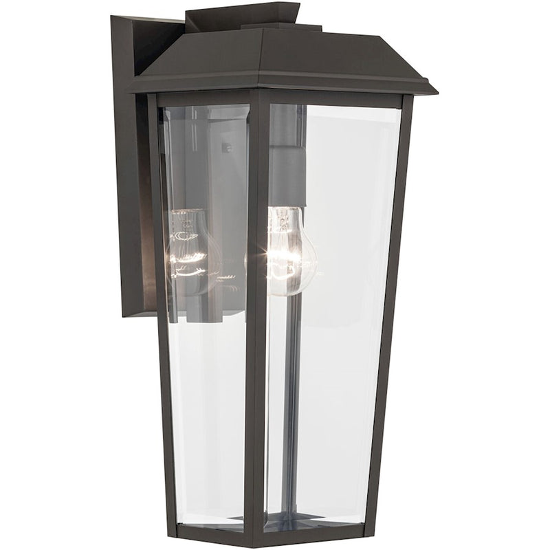 Kichler Mathus 18in 1-Light Outdoor Wall Light | Traditional Olde Bronze and Clear Beveled Glass | Covered Patio & Entryway | Model 59119OZ