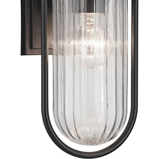 Kichler Brix 1 Light Outdoor Wall Light, Small, Textured Black/Clear - 59123BKT