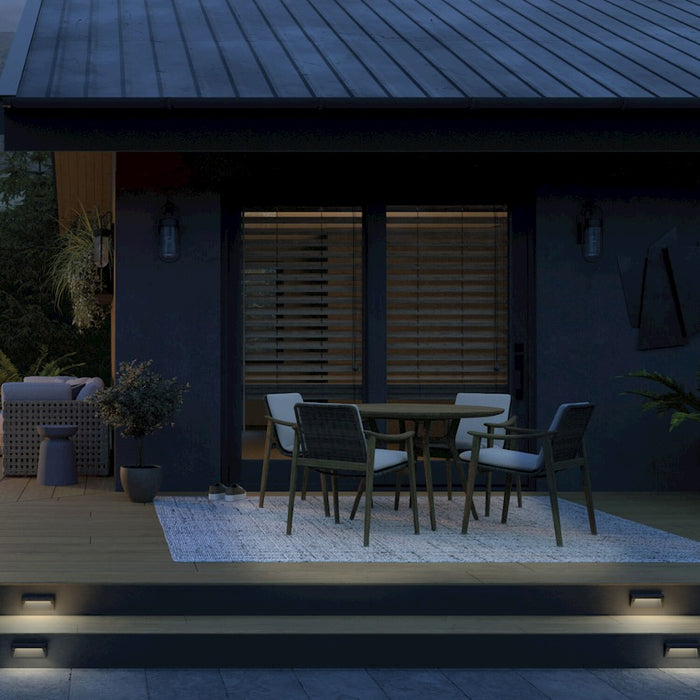 Kichler Brix 1 Light Outdoor Wall Light, Medium, Textured Black/Clear