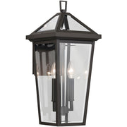 Kichler Regence 8in 2-Light Outdoor Wall Light | Traditional Textured Black and Clear Beveled Glass | Entryway & Covered Patio | Model 59126BKT