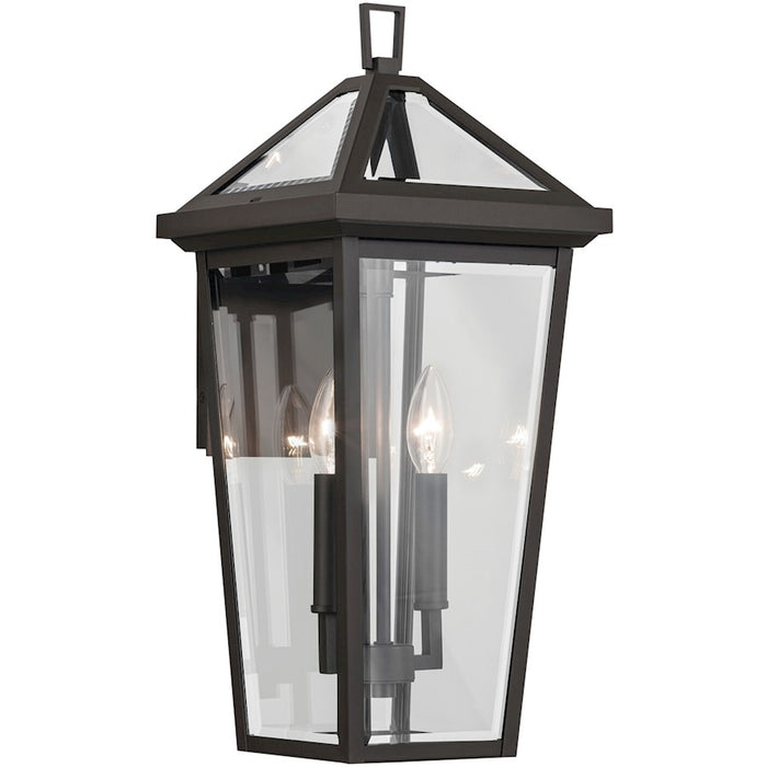 Kichler Regence 2 Light Outdoor Wall Light, Medium, Black/Beveled - 59126BKT