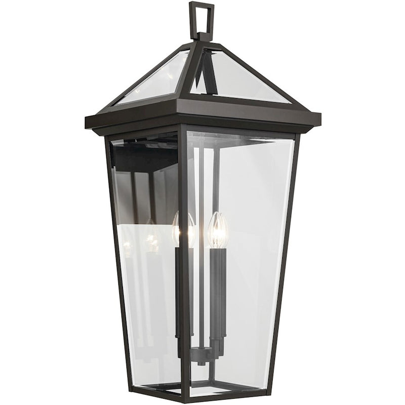 Kichler Regence 30.25in 4-Light Outdoor Wall Sconce | Traditional Olde Bronze and Clear Beveled Glass | Covered Patio & Entryway | Model 59128OZ
