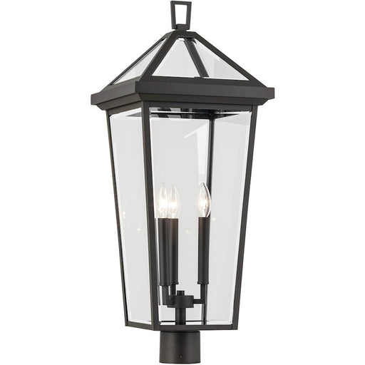 Kichler Regence 3 Light Outdoor Post Lantern, Black/Clear Beveled - 59129BKT