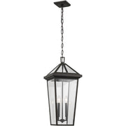 Kichler Regence 11in 2-Light Outdoor Pendant | Traditional Olde Bronze and Clear Beveled Glass | Covered Patio & Entryway | Model 59130OZ