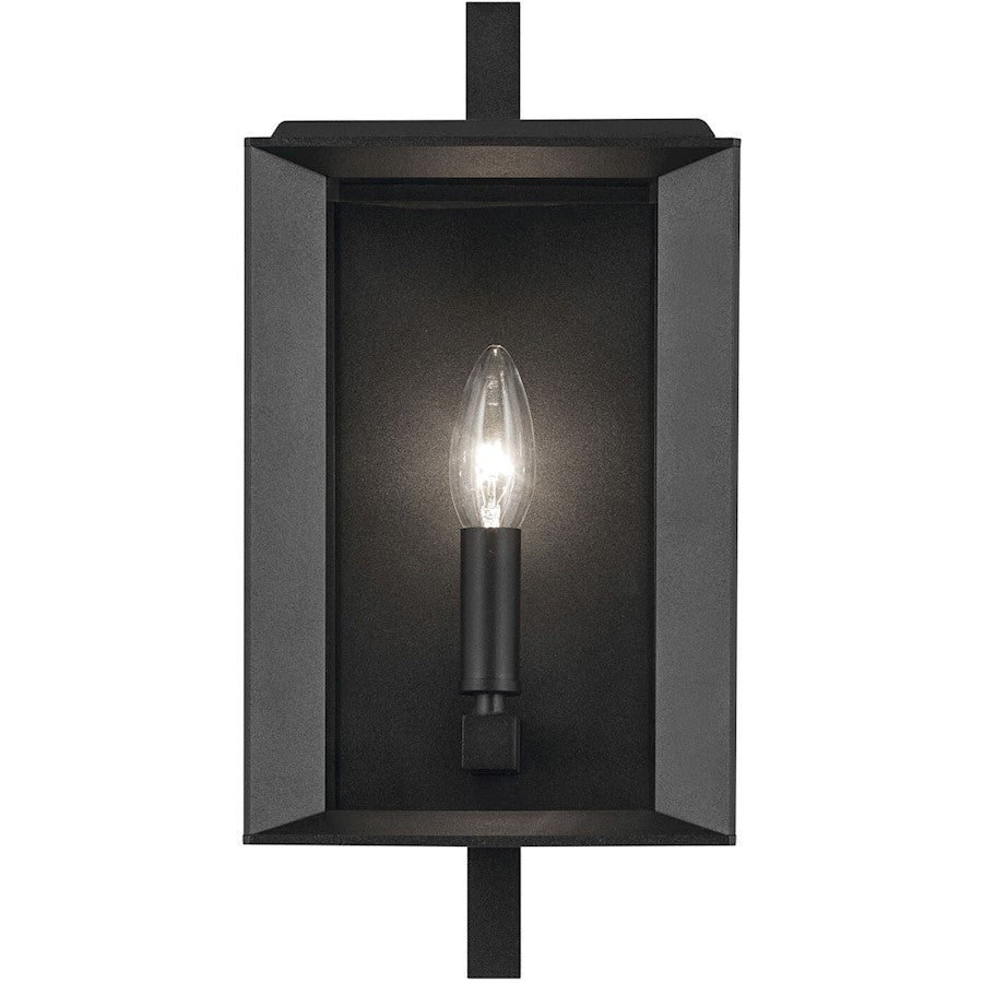 Kichler Kroft 1 Light 14" Outdoor Wall Light, Textured Black/Clear - 59131BKT