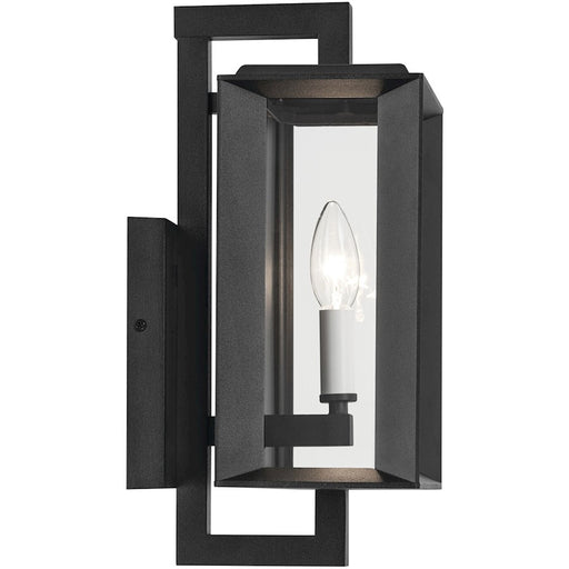 Kichler Kroft 1 Light 14" Outdoor Wall Light, Textured Black/Clear