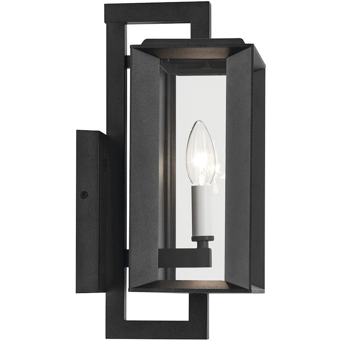Kichler Kroft 1 Light 14" Outdoor Wall Light, Textured Black/Clear