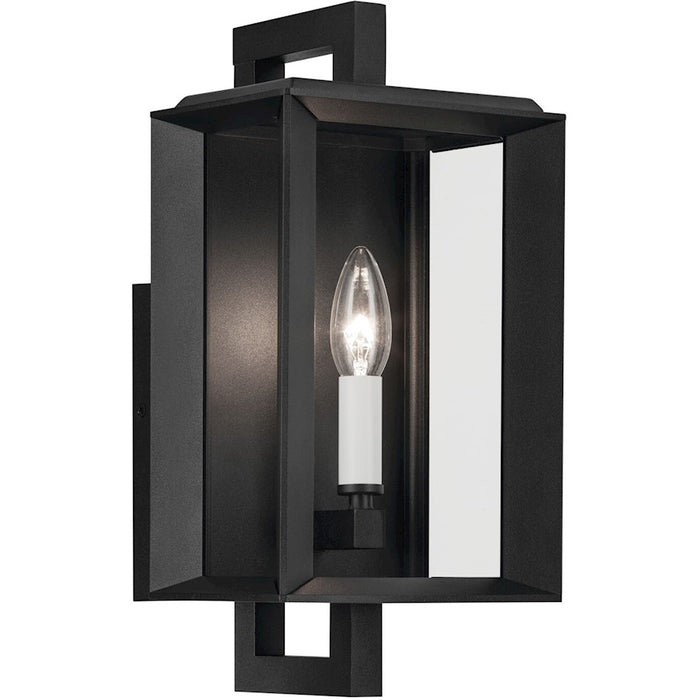 Kichler Kroft 1 Light 14" Outdoor Wall Light, Textured Black/Clear