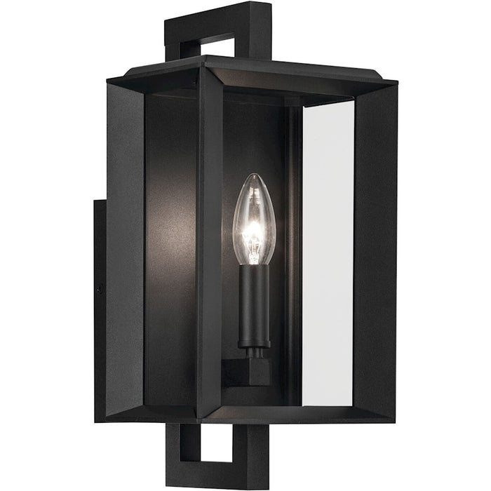Kichler Kroft 1 Light 14" Outdoor Wall Light, Textured Black/Clear