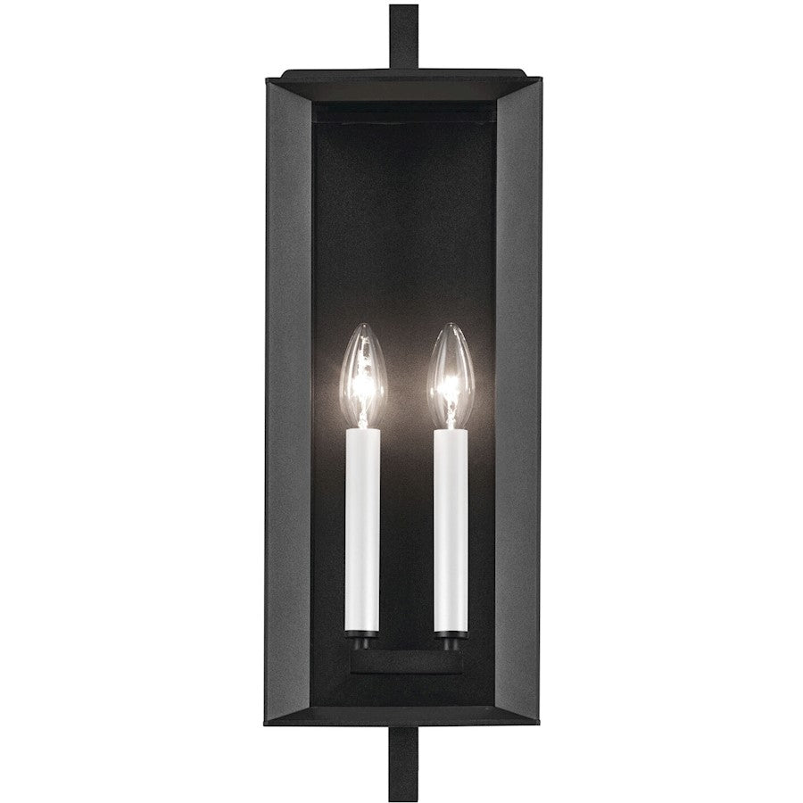 Kichler Kroft 2 Light 21" Outdoor Wall Light, Textured Black/Clear - 59132BKT