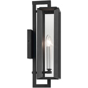 Kichler Kroft 21in 2-Light Outdoor Wall Sconce | Traditional Textured Black and Clear Glass | Covered Patio & Entryway | 7 x 20.5 in | Model 59132BKT