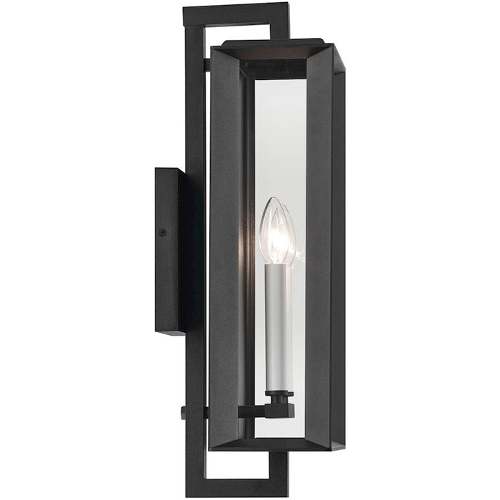 Kichler Kroft 2 Light 21" Outdoor Wall Light, Textured Black/Clear