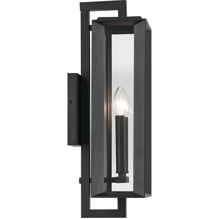 Kichler Kroft 2 Light 21" Outdoor Wall Light, Textured Black/Clear