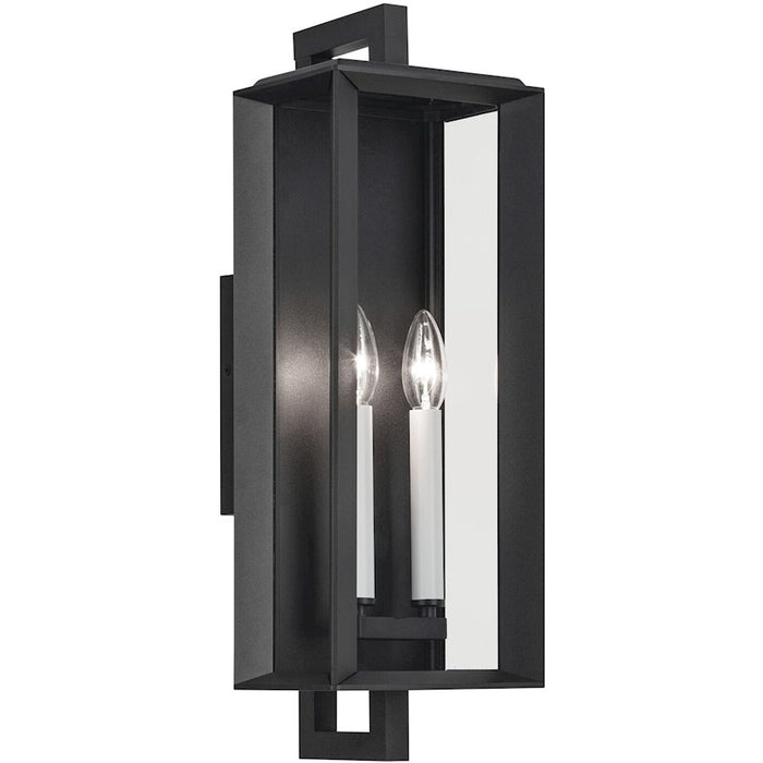 Kichler Kroft 2 Light 21" Outdoor Wall Light, Textured Black/Clear