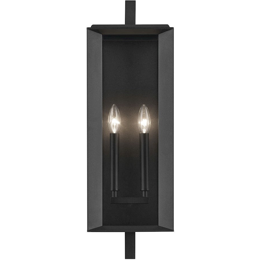 Kichler Kroft 2 Light 24" Outdoor Wall Light, Textured Black/Clear - 59133BKT