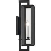 Kichler Kroft 24in 2-Light Outdoor Wall Sconce | Traditional Textured Black and Clear Glass | Covered Patio & Entryway | Model 59133BKT