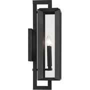 Kichler Kroft 24in 2-Light Outdoor Wall Sconce | Traditional Textured Black and Clear Glass | Covered Patio & Entryway | Model 59133BKT