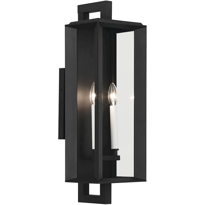 Kichler Kroft 2 Light 24" Outdoor Wall Light, Textured Black/Clear