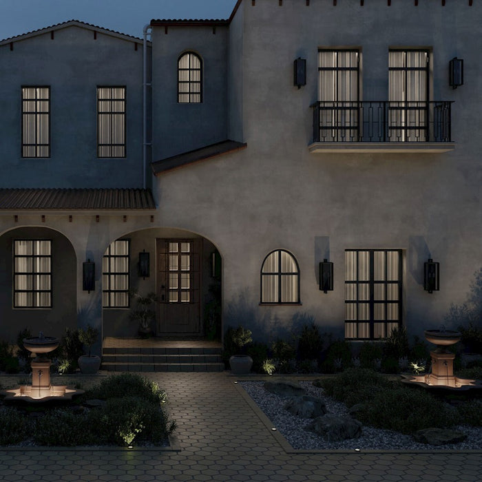 Kichler Kroft 2 Light 28" Outdoor Wall Light, Textured Black/Clear