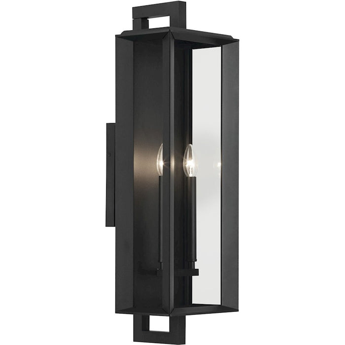 Kichler Kroft 2 Light 28" Outdoor Wall Light, Textured Black/Clear