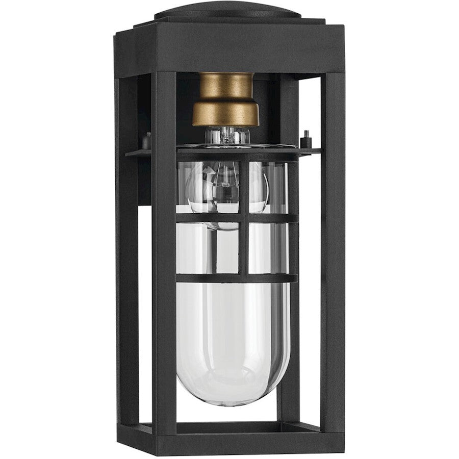 Kichler Hone 1 Light Outdoor Wall Light, Small, Textured Black/Clear - 59137BKT
