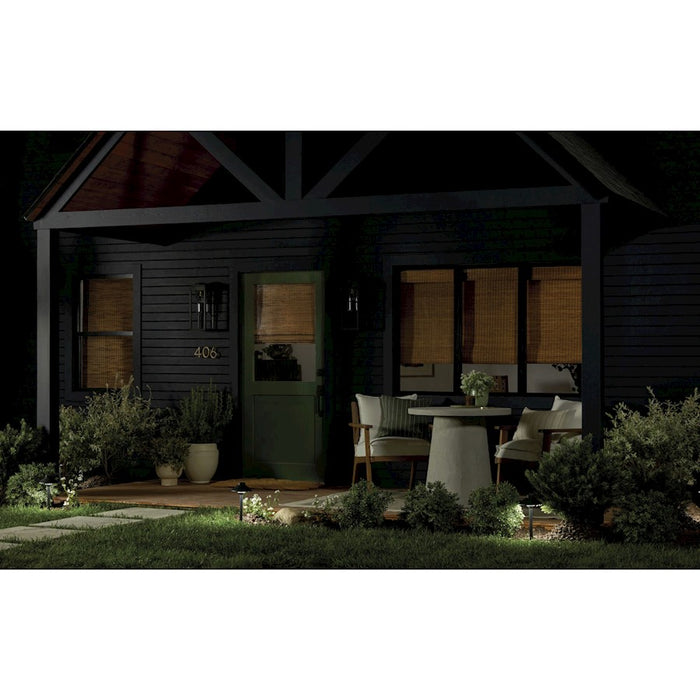 Kichler Hone 1 Light Outdoor Wall Light, Medium, Textured Black/Clear