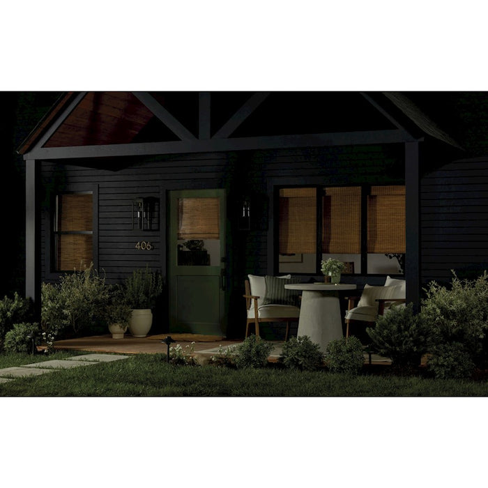 Kichler Hone 1 Light Outdoor Wall Light, Medium, Textured Black/Clear