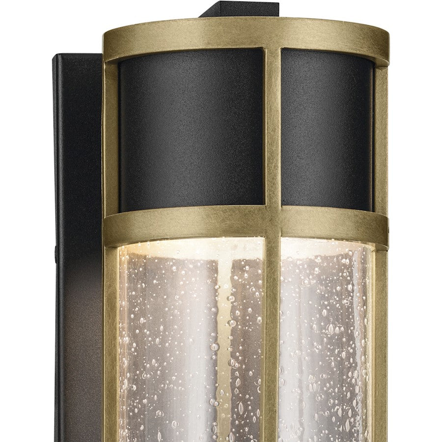 Kichler Camillo 1 Light Outdoor Wall Light, Small, Black/Clear Seeded - 59139BKT