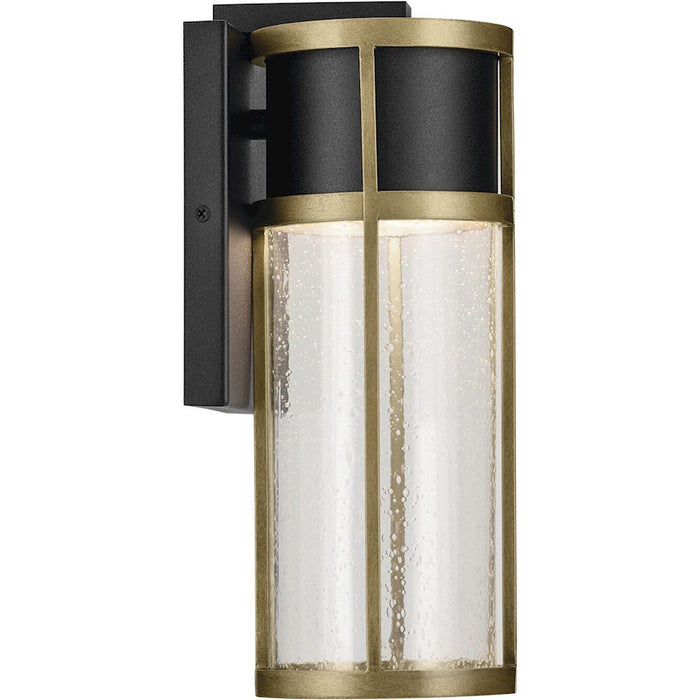 Kichler Camillo 1 Light Outdoor Wall Light, Small, Black/Clear Seeded