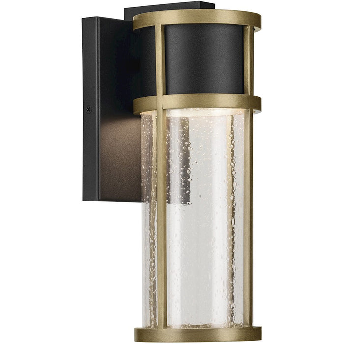 Kichler Camillo 1 Light Outdoor Wall Light, Small, Black/Clear Seeded