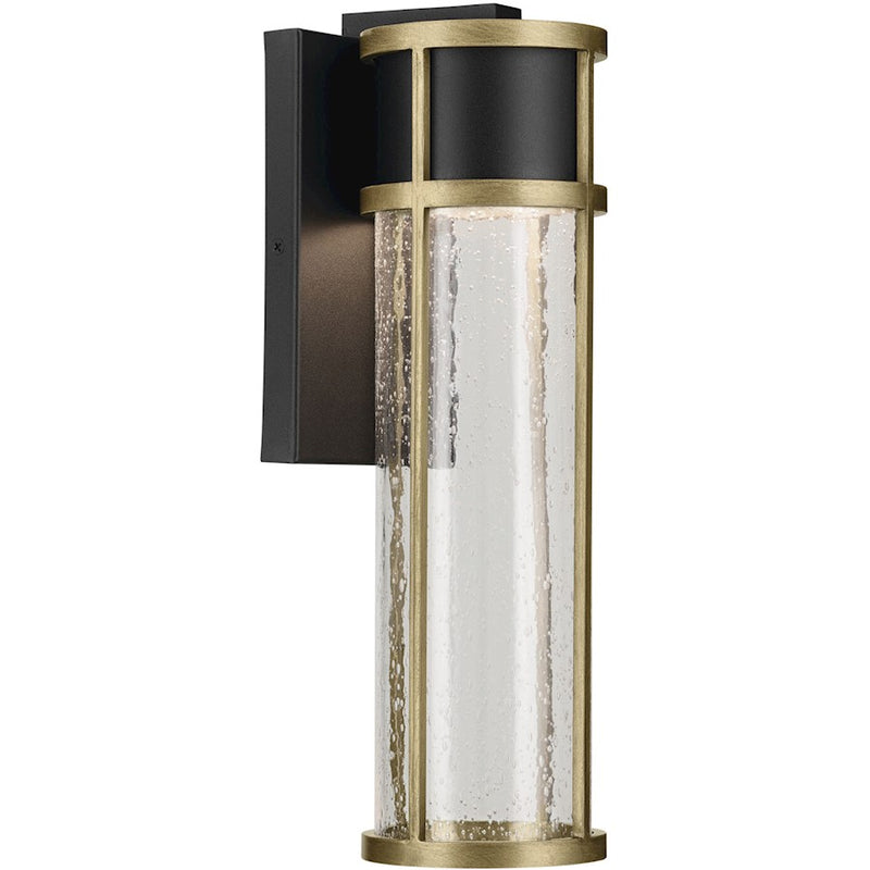 Kichler Camillo 1 Light Outdoor Wall Light, Medium, Black/Seeded