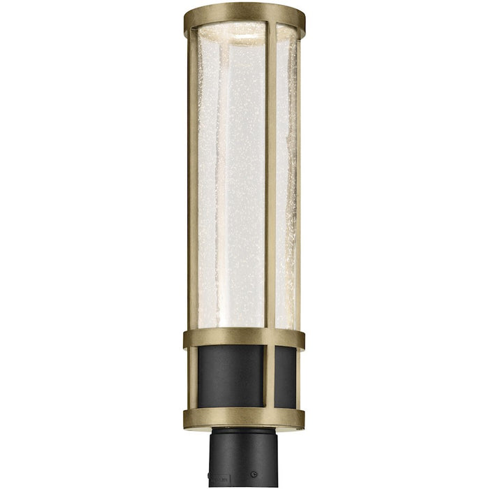 Kichler Camillo 1 Light Outdoor Post Lantern, Black/Clear Seeded
