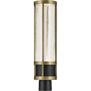 Kichler Camillo 22in 1-Light Post Light | Industrial Textured Black and Clear Seeded Glass | Outdoor Entryway | 6 x 22 in | Model 59142BKT