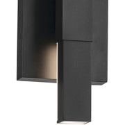Kichler Nocar 5in 1-Light Outdoor Wall Sconce | Modern Textured Black and Clear Acrylic | Covered Patios | 5 x 16 in | Model 59143BKT