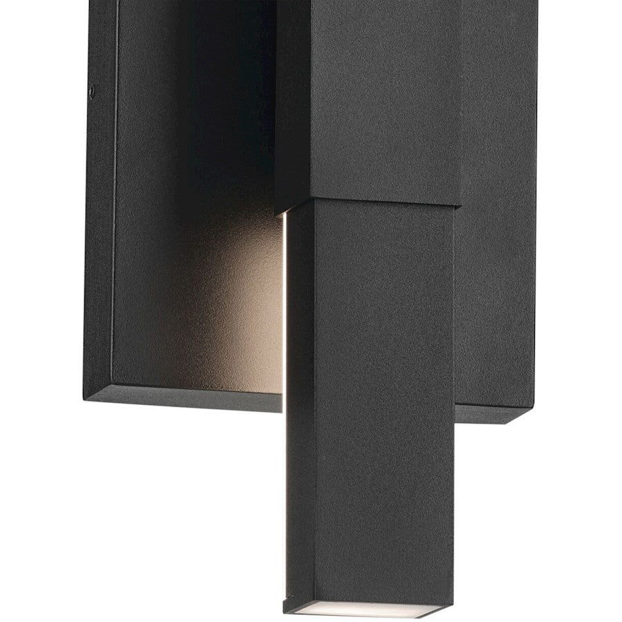 Kichler Nocar 1 Light Outdoor Wall Light, Small, Black/Acrylic Etched - 59143BKT