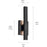 Kichler Nocar 1 Light Outdoor Wall Light, Small, Black/Acrylic Etched