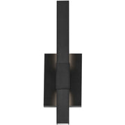 Kichler Nocar 5in 1-Light Outdoor Wall Sconce | Modern Textured Black and Clear Acrylic | Covered Patios | 5 x 16 in | Model 59143BKT