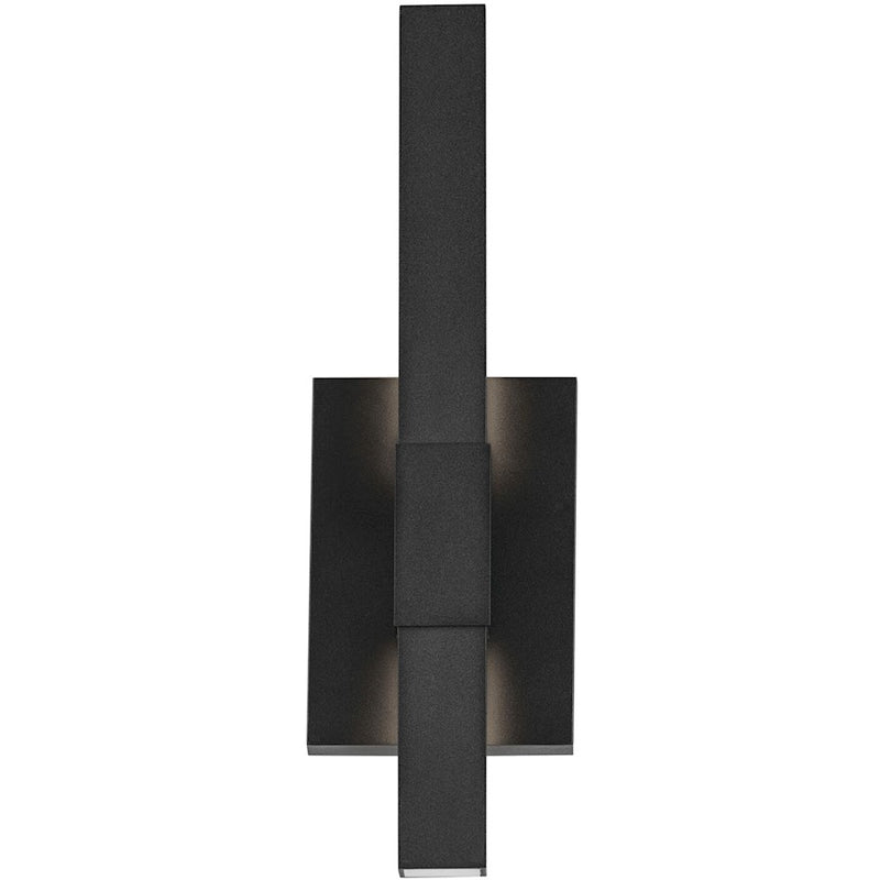 Kichler Nocar 5in 1-Light Outdoor Wall Sconce | Modern Textured Black and Clear Acrylic | Covered Patios | 5 x 16 in | Model 59143BKT