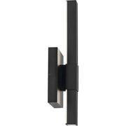 Kichler Nocar 5in 1-Light Outdoor Wall Sconce | Modern Textured Black and Clear Acrylic | Covered Patios | 5 x 16 in | Model 59143BKT