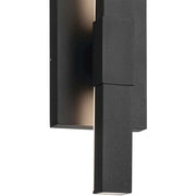 Kichler Nocar 22in 1-Light Outdoor Wall Light | Modern Textured Black Aluminum with Clear Acrylic | Covered Patio & Entryway | Model 59144BKT