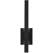 Kichler Nocar 22in 1-Light Outdoor Wall Light | Modern Textured Black Aluminum with Clear Acrylic | Covered Patio & Entryway | Model 59144BKT