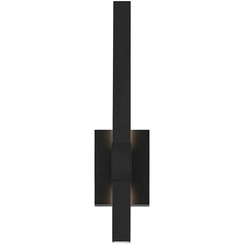 Kichler Nocar 22in 1-Light Outdoor Wall Light | Modern Textured Black Aluminum with Clear Acrylic | Covered Patio & Entryway | Model 59144BKT