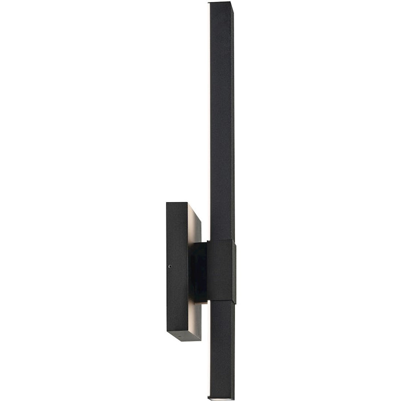 Kichler Nocar 22in 1-Light Outdoor Wall Light | Modern Textured Black Aluminum with Clear Acrylic | Covered Patio & Entryway | Model 59144BKT