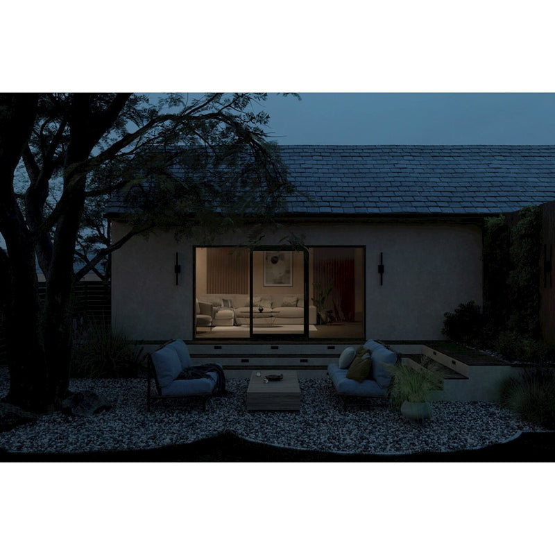 Kichler Nocar 30in 1-Light Outdoor Wall Light | Modern Textured Black Aluminum and Clear Acrylic | Entryway & Patio | 5 x 30 x 3.5 in | Model 59145BKT