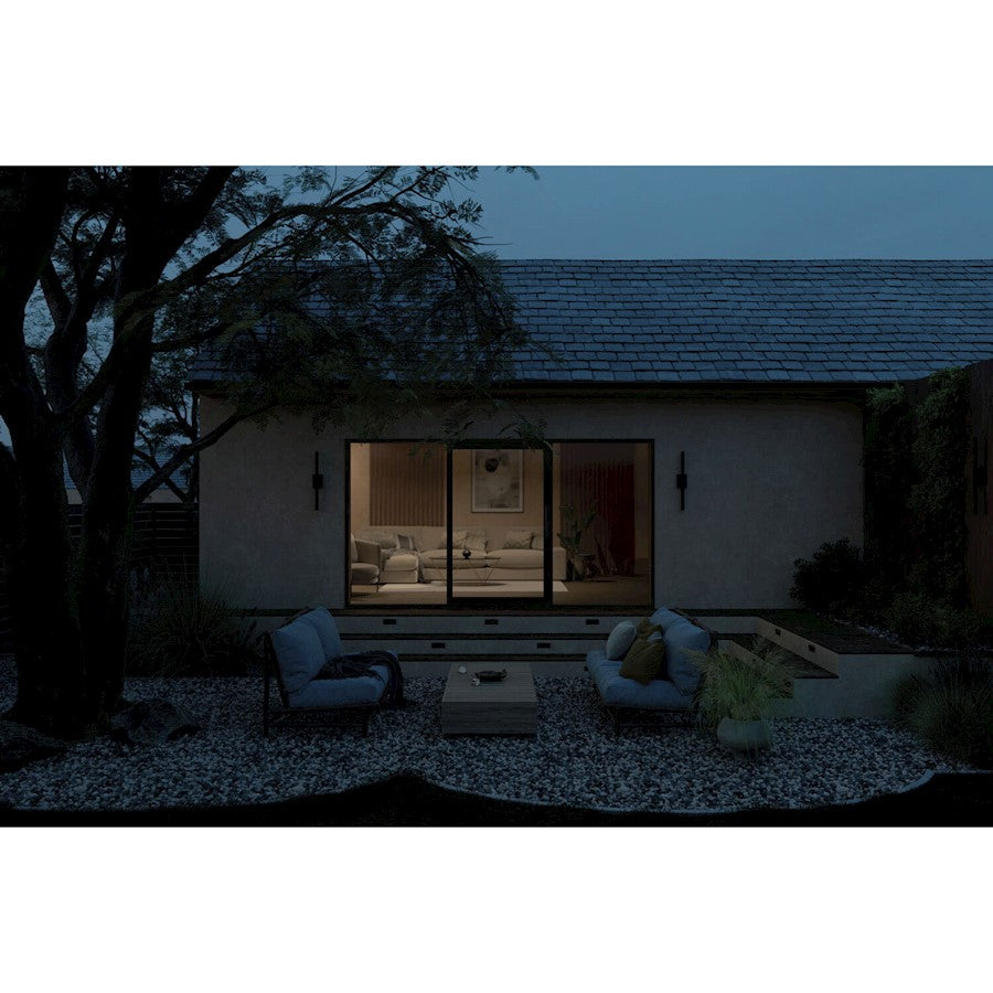 Kichler Nocar 1 Light Outdoor Wall Light, Large, Black/Acrylic Etched - 59145BKT