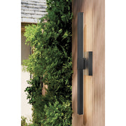 Kichler Nocar 30in 1-Light Outdoor Wall Light | Modern Textured Black Aluminum and Clear Acrylic | Entryway & Patio | 5 x 30 x 3.5 in | Model 59145BKT