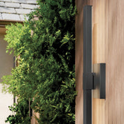 Kichler Nocar 30in 1-Light Outdoor Wall Light | Modern Textured Black Aluminum and Clear Acrylic | Entryway & Patio | 5 x 30 x 3.5 in | Model 59145BKT