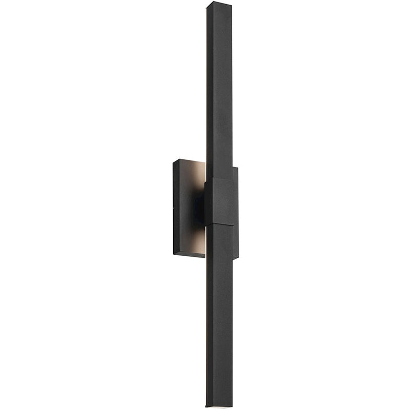 Kichler Nocar 30in 1-Light Outdoor Wall Light | Modern Textured Black Aluminum and Clear Acrylic | Entryway & Patio | 5 x 30 x 3.5 in | Model 59145BKT